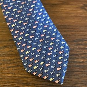 Vineyard Vines Silk Kentucky Derby Blue Whale Logo Tie